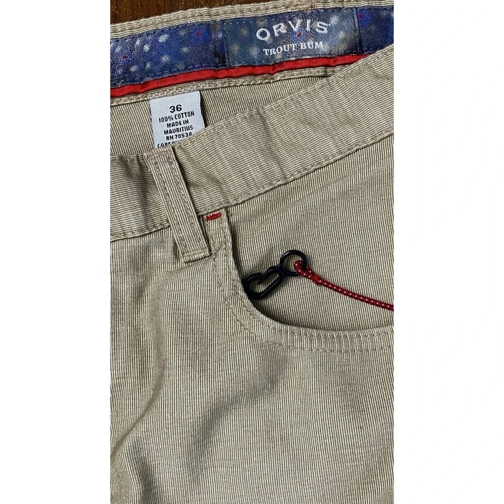Orvis Trout Bum Mens Pants 36X30 Tan Twill Outdoor Hiking Fishing Camping Travel